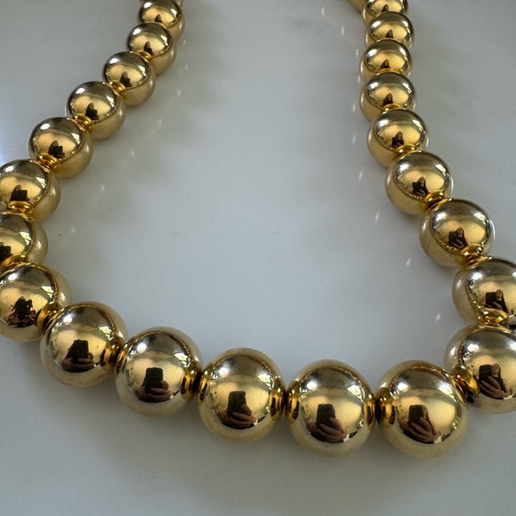 Extra Large Gold Beaded Necklace - Picture 7 of 12